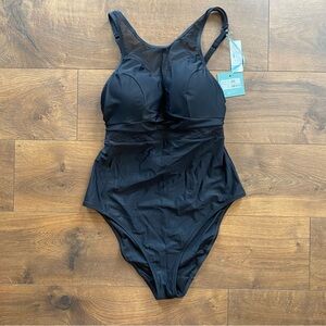 Panache Black One Piece Swim Classic Design